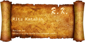 Ritz Katalin névjegykártya