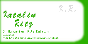 katalin ritz business card